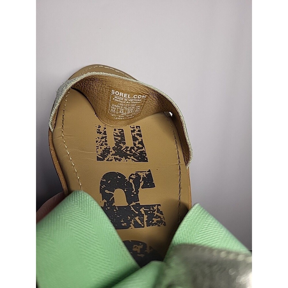 Sorel Ella Silver Mint Green Sandals Size 8.5 - Picture 12 of 13